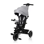 Tricicleta copii, Lionelo, Berry, 2 in 1, Multifunctionala, Suport picioare, Control al directiei, Scaun reversibil, Rotire 360 grade, Functie de roata libera, Utilizare pana la 5 ani, Constructie din otel, Conform cu standardul EN71, Gri BYNLO-BERRY_GREY