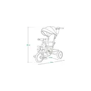 Tricicleta copii, Lionelo, Berry, 2 in 1, Multifunctionala, Suport picioare, Control al directiei, Scaun reversibil, Rotire 360 grade, Functie de roata libera, Utilizare pana la 5 ani, Constructie din otel, Conform cu standardul EN71, Verde BYNLO-BERRY_GR