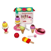 Set de joaca 25 piese din lemn pentru inghetata lelin l40105
