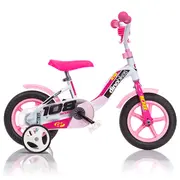 Bicicleta pentru copii model 108 sport db-108fl-0509 dino bikes, 10 inch, culoare alb cu roz