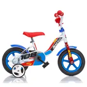 Bicicleta pentru copii model 108 sport db-108l-0506 dino bikes, 10 inch, culoare alb cu albastru