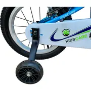 Bicicleta copii 3-6 ani happyboy kidscare albastra 14 inch &ndash; cu roti ajutatoare, frane de mana, sticla inclusa, pentru baieti