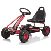 Kart cu pedale pentru copii g201 kidscare, culoare rosu, frana de mana, pentru 3-6 ani, scaun reglabil