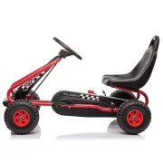 Kart cu pedale pentru copii g201 kidscare, culoare rosu, frana de mana, pentru 3-6 ani, scaun reglabil