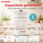 Sterilizator biberoane electric cu aburi si functie uscare mamimo bsd2005, 5 biberoane, sterilizare rapida, biberon sticla cadou