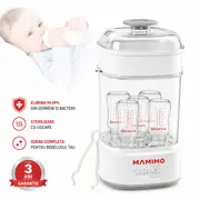 Sterilizator bibroane electric cu aburi si functie uscare mamimo bsd2005, 5 biberoane, sterilizare rapida, oprire automata