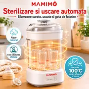 Sterilizator bibroane electric cu aburi si functie uscare mamimo bsd2005, 5 biberoane, sterilizare rapida, oprire automata