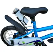 Bicicleta copii 5-8 ani happyboy kidscare albastra 16 inch &ndash; cu roti ajutatoare, frane de mana, sticla inclusa, pentru baieti