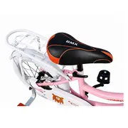 Bicicleta pentru copii bonny&nbsp;light&nbsp;pembe belderia roti 16 inch, roti ajutatoare, cu portbagaj si cosulet