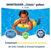 Colac de inot pentru copii swimtrainer classic galben, 4 - 8 ani, freds swim academy