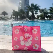 Geanta mare de plaja cu model hibiscus, 55 x 20 x 45 cm freds swim academy