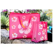 Geanta mica de plaja cu model hibiscus, 28 x 12 x 31 cm freds swim academy