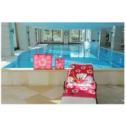 Geanta mica de plaja cu model hibiscus, 28 x 12 x 31 cm freds swim academy