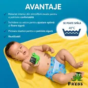 Scutec reutilizabil pentru inot bebelusi, blue, marimea 2, 9 - 16 kg, freds swim academy