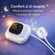 Aspirator nazal electric kidscare, 9 trepte absorbtie, 4 varfuri, melodii pentru copii, lumina de veghe, acumulator inclus