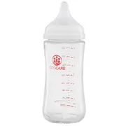Biberon din sticla borosilicat 240 ml kidscare cu tetina din silicon