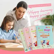 Set cu 4 caiete de lucru si stilou magic pentru scris si desenat sank magic, rechizite scolare, multicolor, 19 cm x 13 cm
