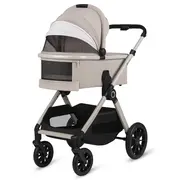 Carucior 2 in 1, Lionelo, Layla, Pana la 22 kg, Cadru aluminiu, Cu landou intarit si salteluta din spuma AirDots, Reversibil, Cu ventilatie 3D, Cu accesorii, EN1888-1, EN1888-2, EN1466, Bej BYNLO-LAYLA_2IN1_BEIGE_SAND