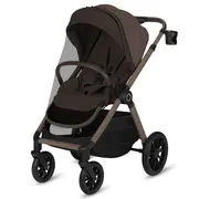 Carucior 2 in 1, Lionelo, Layla, Pana la 22 kg, Cadru aluminiu, Cu landou intarit si salteluta din spuma AirDots, Reversibil, Cu ventilatie 3D, Cu accesorii, EN1888-1-2, EN1466, Maro BYNLO-LAYLA_2IN1_BEIGE_TAUPE