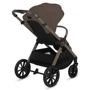 Carucior 2 in 1, Lionelo, Layla, Pana la 22 kg, Cadru aluminiu, Cu landou intarit si salteluta din spuma AirDots, Reversibil, Cu ventilatie 3D, Cu accesorii, EN1888-1-2, EN1466, Maro BYNLO-LAYLA_2IN1_BEIGE_TAUPE
