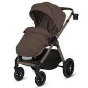 Carucior 2 in 1, Lionelo, Layla, Pana la 22 kg, Cadru aluminiu, Cu landou intarit si salteluta din spuma AirDots, Reversibil, Cu ventilatie 3D, Cu accesorii, EN1888-1-2, EN1466, Maro BYNLO-LAYLA_2IN1_BEIGE_TAUPE