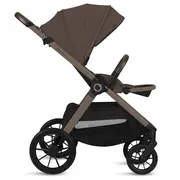Carucior 2 in 1, Lionelo, Layla, Pana la 22 kg, Cadru aluminiu, Cu landou intarit si salteluta din spuma AirDots, Reversibil, Cu ventilatie 3D, Cu accesorii, EN1888-1-2, EN1466, Maro BYNLO-LAYLA_2IN1_BEIGE_TAUPE