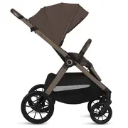 Carucior 2 in 1, Lionelo, Layla, Pana la 22 kg, Cadru aluminiu, Cu landou intarit si salteluta din spuma AirDots, Reversibil, Cu ventilatie 3D, Cu accesorii, EN1888-1-2, EN1466, Maro BYNLO-LAYLA_2IN1_BEIGE_TAUPE