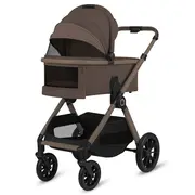 Carucior 2 in 1, Lionelo, Layla, Pana la 22 kg, Cadru aluminiu, Cu landou intarit si salteluta din spuma AirDots, Reversibil, Cu ventilatie 3D, Cu accesorii, EN1888-1-2, EN1466, Maro BYNLO-LAYLA_2IN1_BEIGE_TAUPE