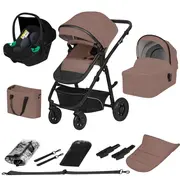 Carucior 3 in 1, Lionelo, Bianka, Transformabil, Cadru aluminiu, Cu landou si salteluta moale, Cu scoica auto, Cu multiple accesorii, Sustine 22 kg, 0 luni+, EN1466:2014+AC:2015, EN1888, Bej Taupe BYNLO-BIANKA_3IN1_BEIGE_TAUPE