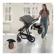 Carucior 3 in 1, Lionelo, Bianka, Transformabil, Cadru aluminiu, Cu landou si salteluta moale, Cu scoica auto, Cu multiple accesorii, Sustine 22 kg, 0 luni+, EN1466:2014+AC:2015, EN1888, Bej Taupe BYNLO-BIANKA_3IN1_BEIGE_TAUPE