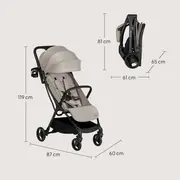 Carucior sport, Lionelo, Agia, 7.3 kg, Ultracompact, Pliere rapida cu o mana, Suport pentru biberon inclus, Sezutul lat si confortabil, 6-48 luni, Sustine 22 kg, Bej BYNLO-AGIA_BEIGE_SAND