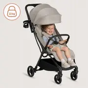 Carucior sport, Lionelo, Agia, 7.3 kg, Ultracompact, Pliere rapida cu o mana, Suport pentru biberon inclus, Sezutul lat si confortabil, 6-48 luni, Sustine 22 kg, Bej BYNLO-AGIA_BEIGE_SAND