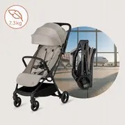 Carucior sport, Lionelo, Agia, 7.3 kg, Ultracompact, Pliere rapida cu o mana, Suport pentru biberon inclus, Sezutul lat si confortabil, 6-48 luni, Sustine 22 kg, Bej BYNLO-AGIA_BEIGE_SAND