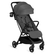 Carucior sport, Lionelo, Agia, 7.3 kg, Ultracompact, Pliere rapida cu o mana, Suport pentru biberon inclus, Sezutul lat si confortabil, 6-48 luni, Sustine 22 kg, Gri BYNLO-AGIA_GREY_STONE