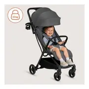 Carucior sport, Lionelo, Agia, 7.3 kg, Ultracompact, Pliere rapida cu o mana, Suport pentru biberon inclus, Sezutul lat si confortabil, 6-48 luni, Sustine 22 kg, Gri BYNLO-AGIA_GREY_STONE