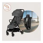 Carucior sport, Lionelo, Agia, 7.3 kg, Ultracompact, Pliere rapida cu o mana, Suport pentru biberon inclus, Sezutul lat si confortabil, 6-48 luni, Sustine 22 kg, Gri BYNLO-AGIA_GREY_STONE