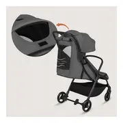 Carucior sport, Lionelo, Agia, 7.3 kg, Ultracompact, Pliere rapida cu o mana, Suport pentru biberon inclus, Sezutul lat si confortabil, 6-48 luni, Sustine 22 kg, Gri BYNLO-AGIA_GREY_STONE