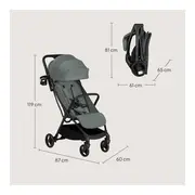 Carucior sport, Lionelo, Agia, 7.3 kg, Ultracompact, Pliere rapida cu o mana, Suport pentru biberon inclus, Sezutul lat si confortabil, 6-48 luni, Sustine 22 kg, Verde BYNLO-AGIA_GREEN_SAGE