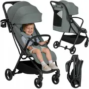Carucior sport, Lionelo, Agia, 7.3 kg, Ultracompact, Pliere rapida cu o mana, Suport pentru biberon inclus, Sezutul lat si confortabil, 6-48 luni, Sustine 22 kg, Verde BYNLO-AGIA_GREEN_SAGE
