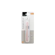 Lingurita din silicon lichid, ultra-moale si delicata cu gingiile, cu carcasa, 4 luni+, Blush