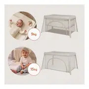 Patut multifunctional, Lionelo, Mila, 2 in 1, Saltea 4 cm cu spuma T25, 2 niveluri de inaltime, Pliere rapida, Intrare laterala, Geanta de transport inclusa, 0-36 luni, Pana la 15 kg, Bej BYNLO-MILA_BEIGE_CREAM