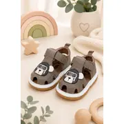 Sandale cu piuitoare si talpa flexibila - ursulet cu urechiuse 3d sndn5-18