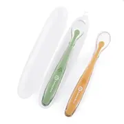 Set 2 lingurite, Petite&Mars, Take&Match, Includ cutie pentru depozitare, Adecvate pentru masina de spalat vase, Fara BPA, 6 luni+, Verde/ Galben BYN728125