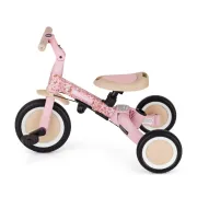 Tricicleta, Petite&Mars, Turbo, Editie limitata, 5 in 1, Multifunctionala, Vehicul de impins, Bicicleta cu/fara pedale, Cu maner de ghidaj, Detasabil, Roti din cauciuc, Pana la 25 kg, 1.5-5 ani, Rosy Wilderness BYN613359