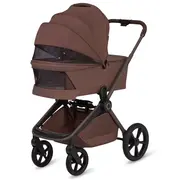 Carucior 2 in 1, Lionelo, Freya, Landou si salteluta ventilate, Pliabil, Reglare spatar-3 pozitii, Suport de picioare-4 pozitii, Maner reglabil-3 pozitii, Adaptori inclusi compatibili cu Cybex, Maxi-Cosi, Kiddy, Avionaut, Sustine 22 kg, 0luni+, Maro BYNLO