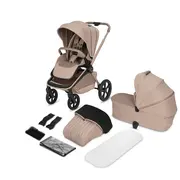Carucior 2 in 1, Lionelo, Freya, Landou si salteluta ventilate, Pliabil, Reglare spatar-3 pozitii, Suport de picioare-4 pozitii, Maner reglabil-3 pozitii, Adaptori inclusi compatibili cu Cybex, Maxi-Cosi, Kiddy, Avionaut, Sustine 22 kg, 0luni+, Bej BYNLO