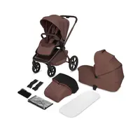 Carucior 2 in 1, Lionelo, Freya, Landou si salteluta ventilate, Pliabil, Reglare spatar-3 pozitii, Suport de picioare-4 pozitii, Maner reglabil-3 pozitii, Adaptori inclusi compatibili cu Cybex, Maxi-Cosi, Kiddy, Avionaut, Sustine 22 kg, 0luni+, Maro BYNLO