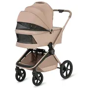 Carucior 3 in 1, Lionelo, Freya, Cu scoica ADAC, Landou si salteluta ventilate, Pliabil, Reglare spatar in 3 pozitii, Suport de picioare in 4 pozitii, Maner reglabil in 3 pozitii, Sustine 22 kg, Cu accesorii, 0 luni+, Bej BYNLO-FREYA_3IN1_BEIGE_SAND