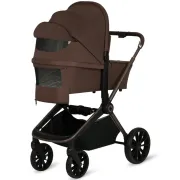 Carucior 3 in 1, Lionelo, Mika Plus, Cadru din aluminiu, Cu landou intarit si salteluta moale, Cu scoica auto testata ADAC, Reversibil, Cu sistem de ventilatie 3D, Cu accesorii, Pana la 22 kg, EN1888-1 EN1888-2 EN1466 ECE R129, Mocha Mousse BYNLO-MIKA_PLU