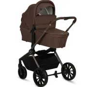 Carucior 3 in 1, Lionelo, Mika Plus, Cadru din aluminiu, Cu landou intarit si salteluta moale, Cu scoica auto testata ADAC, Reversibil, Cu sistem de ventilatie 3D, Cu accesorii, Pana la 22 kg, EN1888-1 EN1888-2 EN1466 ECE R129, Mocha Mousse BYNLO-MIKA_PLU